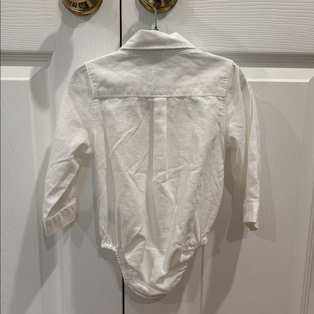 Janie and Jack Classic White Collared One-Piece Shirt Bodysuit - 12-18 m NWOT - Picture 3 of 3